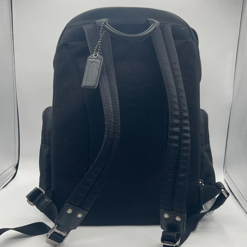 Coach Voyager Black Nylon Leather Trim Backpack Rucksack Travel Laptop Bag Gorp